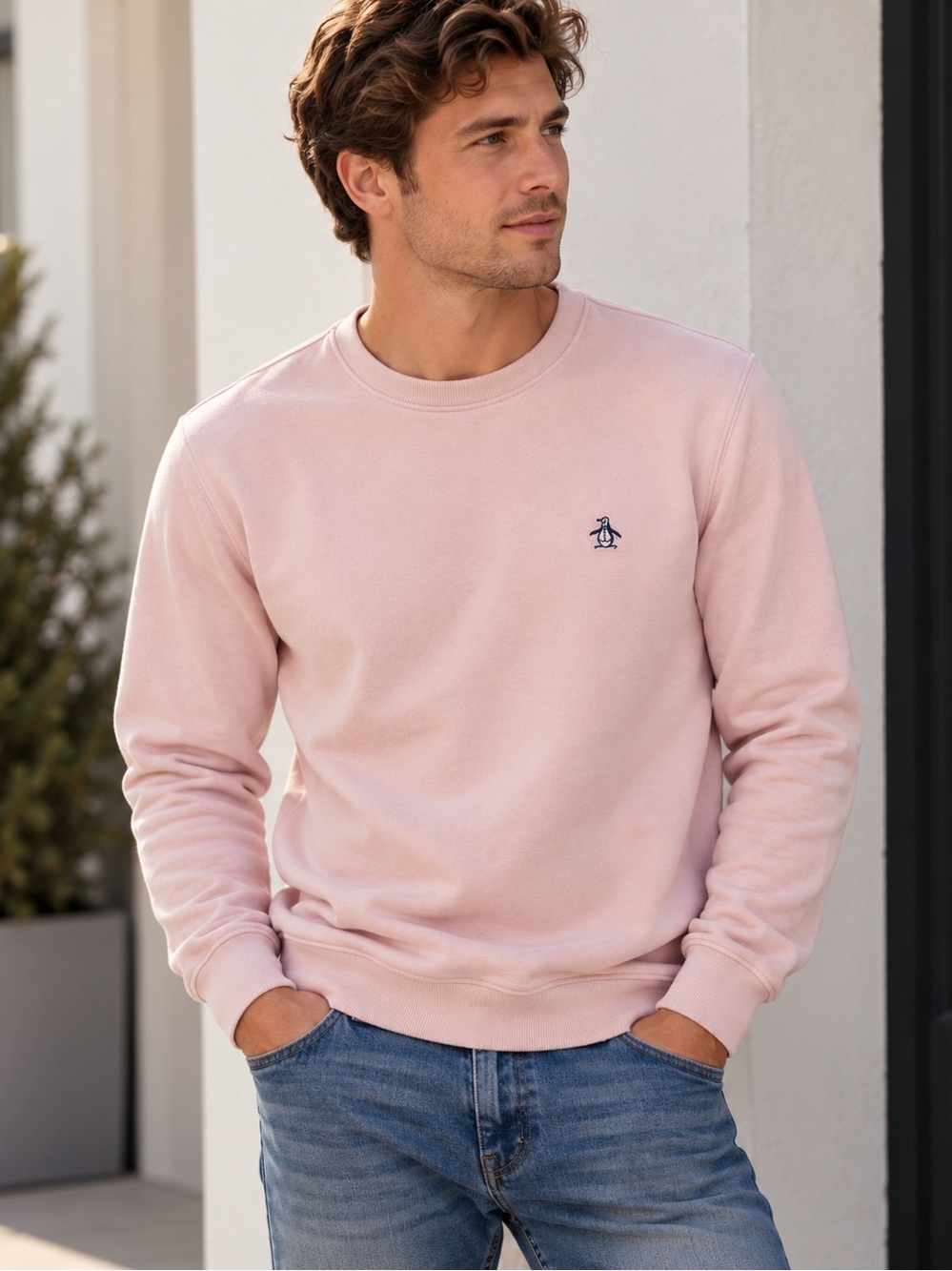 Original Penguin Parfait Pink Fleece Crewneck Sweatshirt